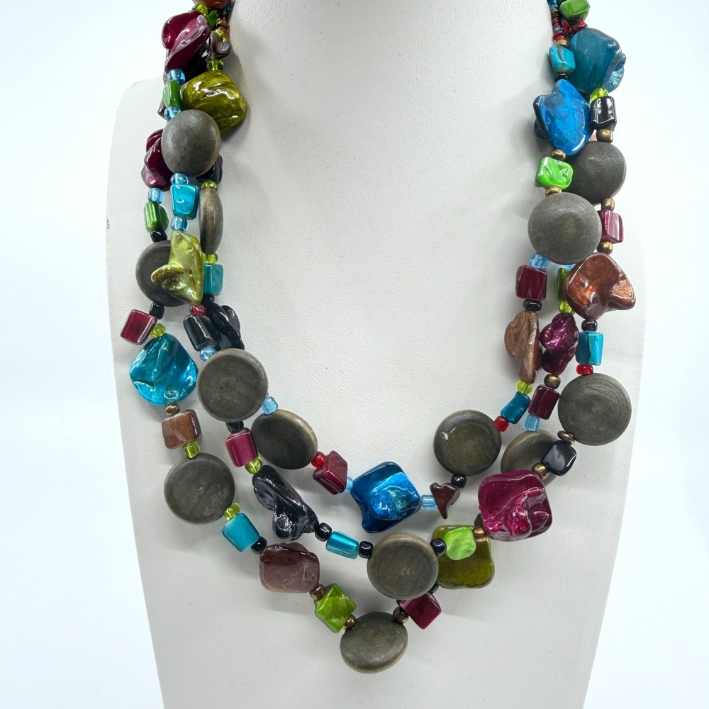 Bohemian Beaded Layered Statement Necklace - Chunky Funky Jewelry